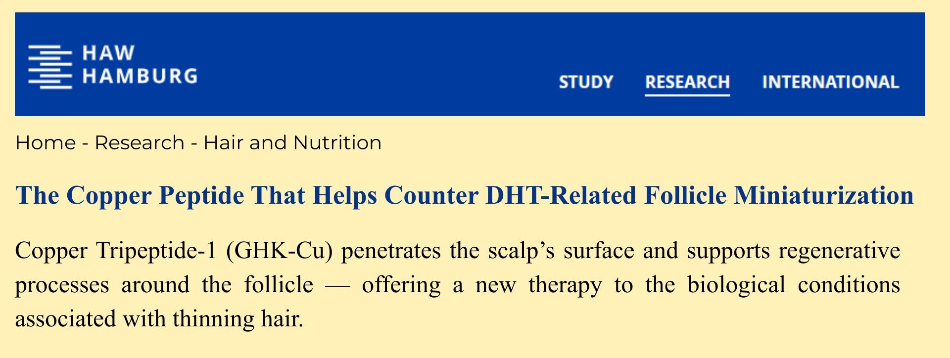 Study illustrating the effect of blocking DHT at the hair follicle